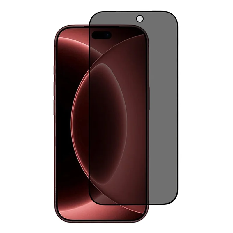 For iPhone 18 Pro 180-Degree Privacy Screen Protector Full Coverage Silk Printing Tempered Glass Film