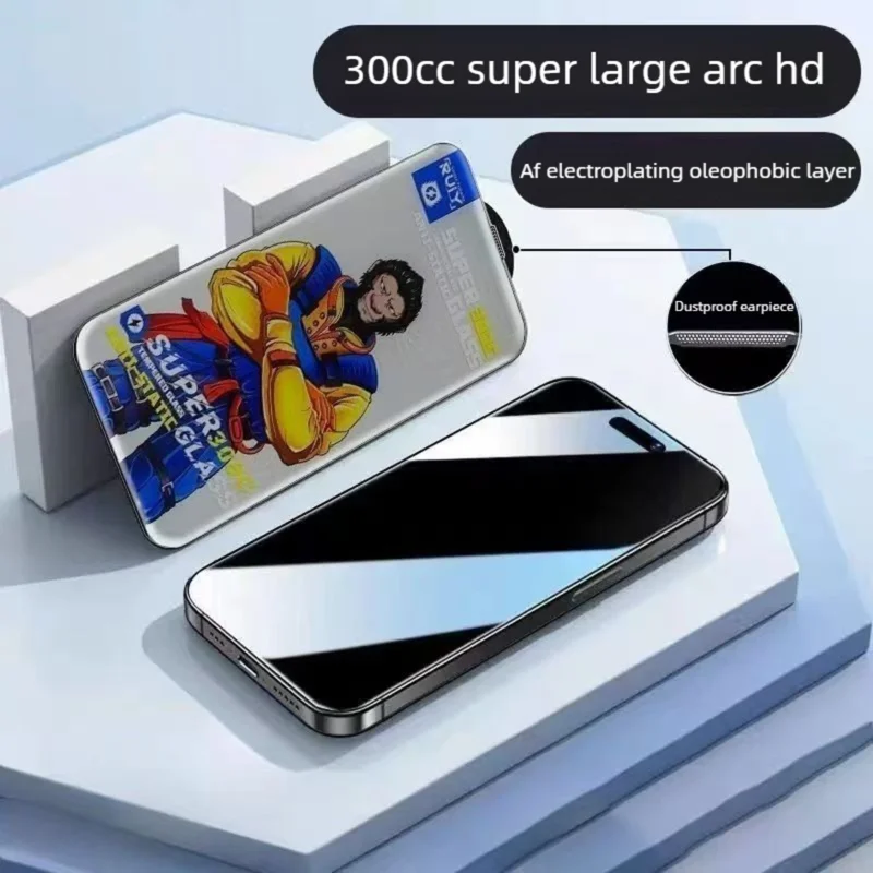 For iPhone 18 10Pcs Full Screen Protector 300C Large Arc Anti Static Silk Printing HD Clear Tempered Glass Film - Transparent - 3