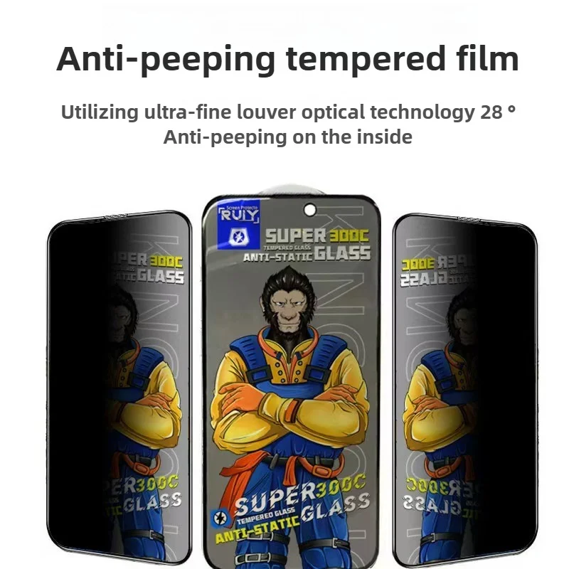 For iPhone 18 10Pcs Anti-Spy Full Screen Protector 300C Large Arc Anti Static Silk Printing Tempered Glass Film - Black - 3