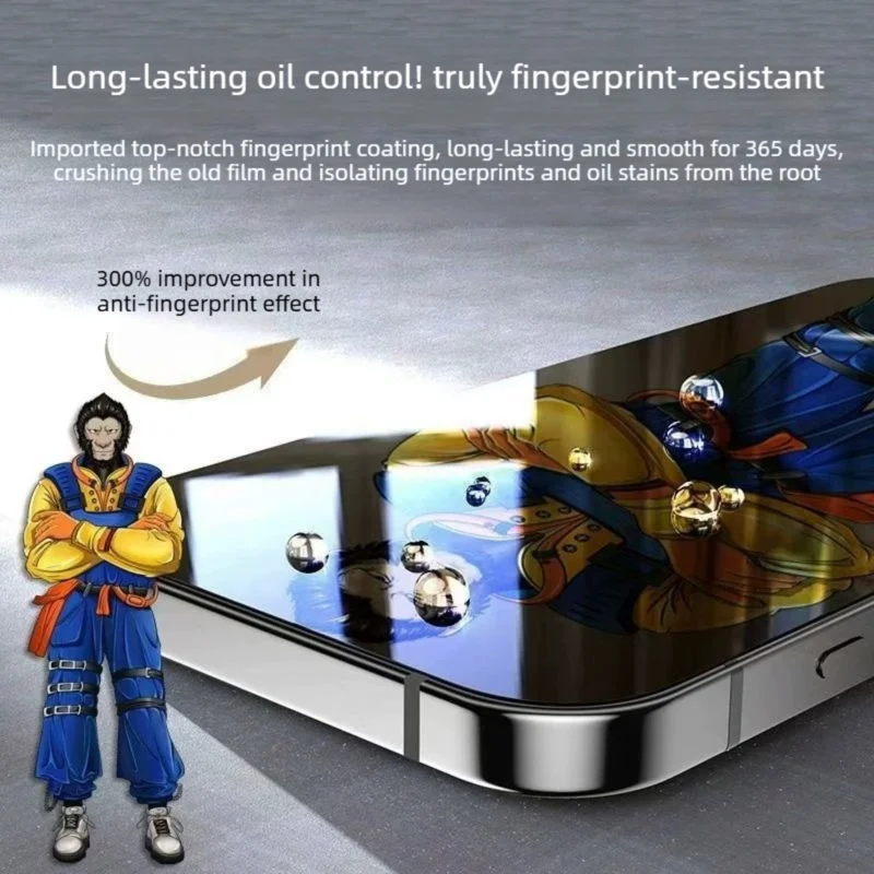 For iPhone 18 10Pcs Anti-Spy Full Screen Protector 300C Large Arc Anti Static Silk Printing Tempered Glass Film - Black - 5