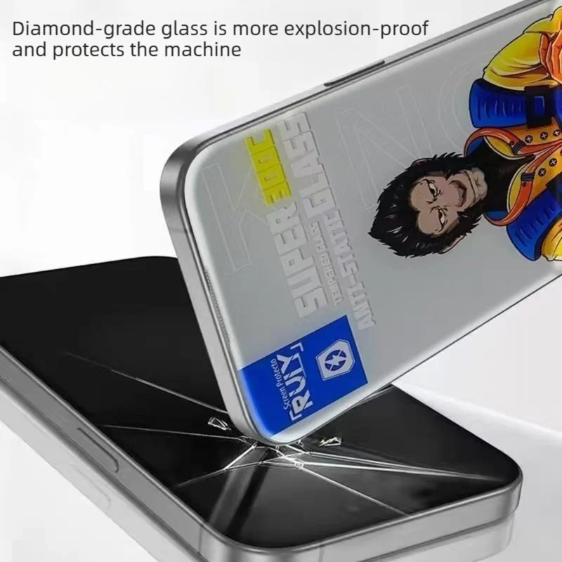 For iPhone 18 10Pcs Anti-Spy Full Screen Protector 300C Large Arc Anti Static Silk Printing Tempered Glass Film - Black - 8