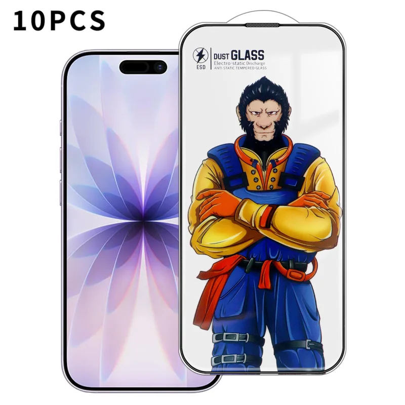 For iPhone 18 10Pcs Full Screen Protector 3D Arc 120C Anti-Static Silk Printing High Aluminium-silicon Glass Film - Transparent - 1