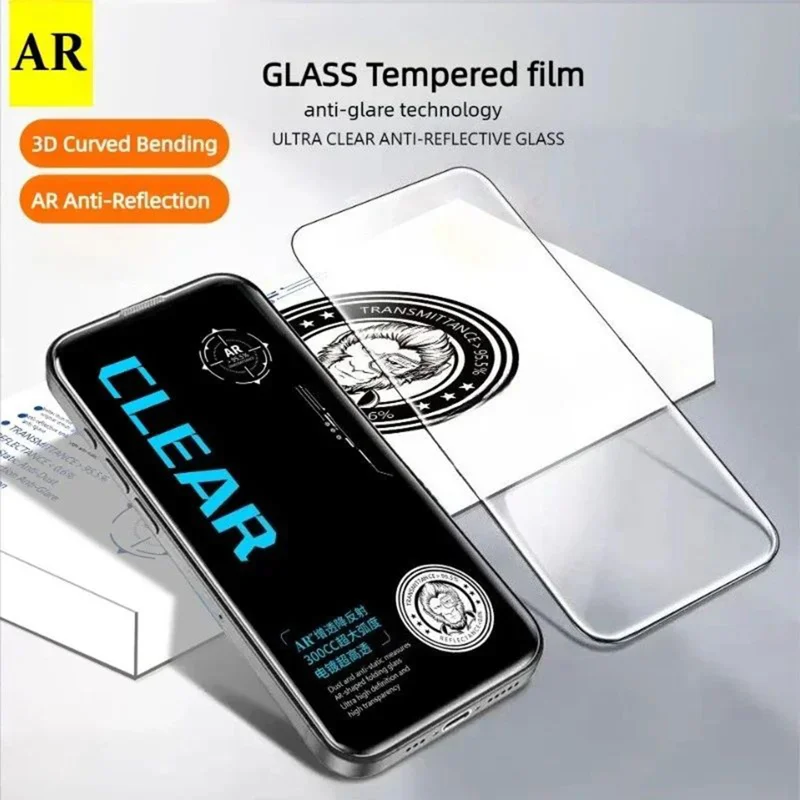 For iPhone 18 10Pcs Screen Protector AR Anti-Reflection High Aluminium-silicon Glass Silk Printing Clear Film - Transparent - 2