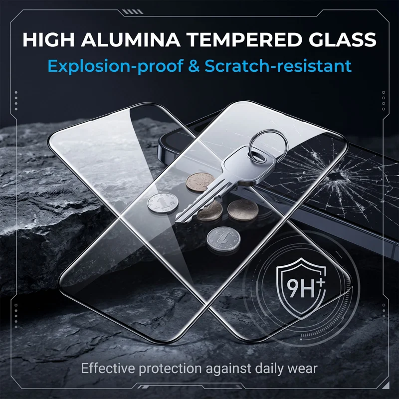 For iPhone 18 10Pcs Screen Protector AR Anti-Reflection High Aluminium-silicon Glass Silk Printing Clear Film - Transparent - 3
