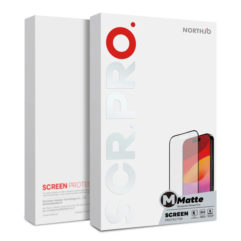 NORTHJO A++ Voor iPhone 18 Pro Max Screenprotector Anti-Vingerafdruk Matte Volledige Dekking Gehard Glas Film