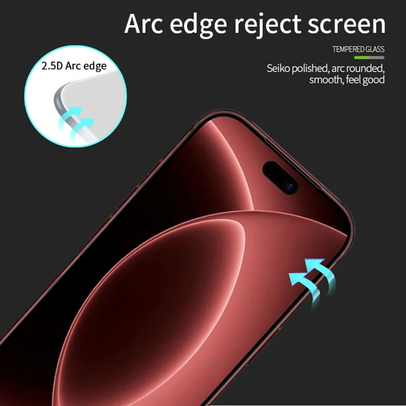PINWUYO for iPhone 18 Tempered Glass Film JK Series-2 9H Full Glue Full Screen Protector - Black - 2