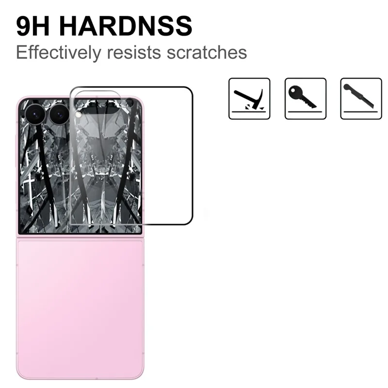 For Samsung Galaxy Z Flip8 Skærmbeskytter Sort Kant AGC Glas Fuld Limske, Fuld Dækning Skærmfilm
