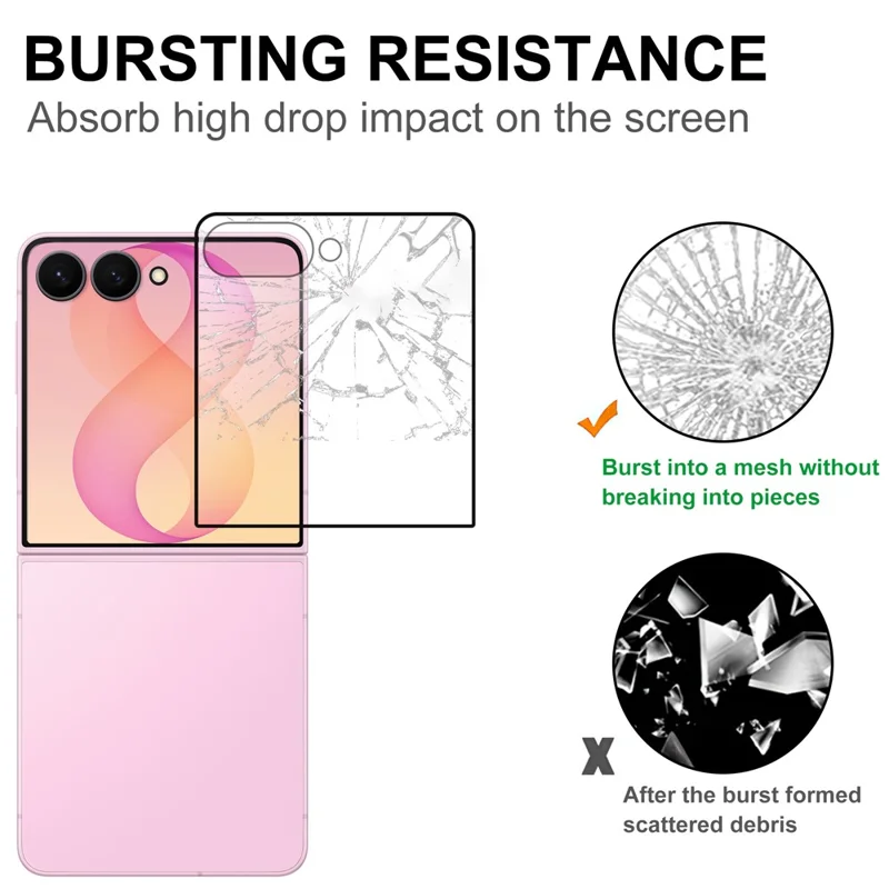 For Samsung Galaxy Z Flip8 Skærmbeskytter Sort Kant AGC Glas Fuld Limske, Fuld Dækning Skærmfilm