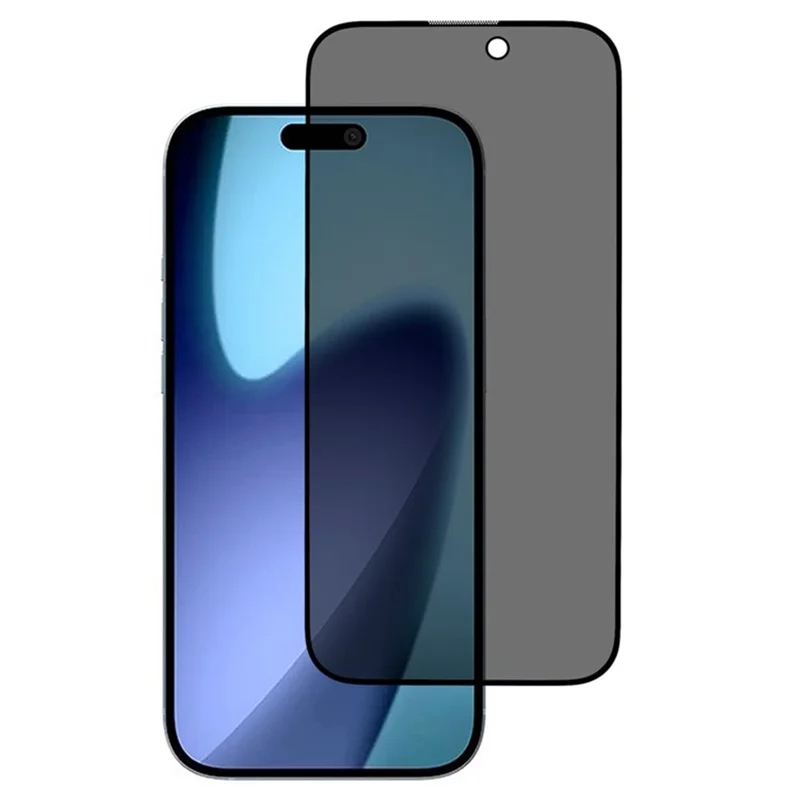 For iPhone 18 Pro Anti-Peep Screen Protector Tempered Glass Full Covering Silk Printing Side Glue Film - 1