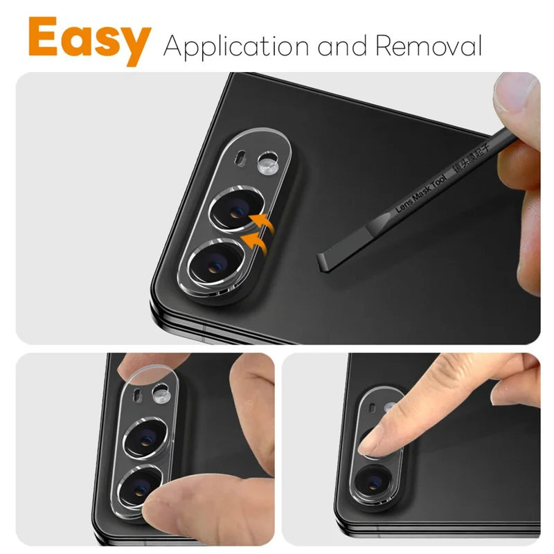 NORTHJO For iPhone Fold Camera Lens Protector Tempered Glass HD Clear 3D Full Coverage - Transparent