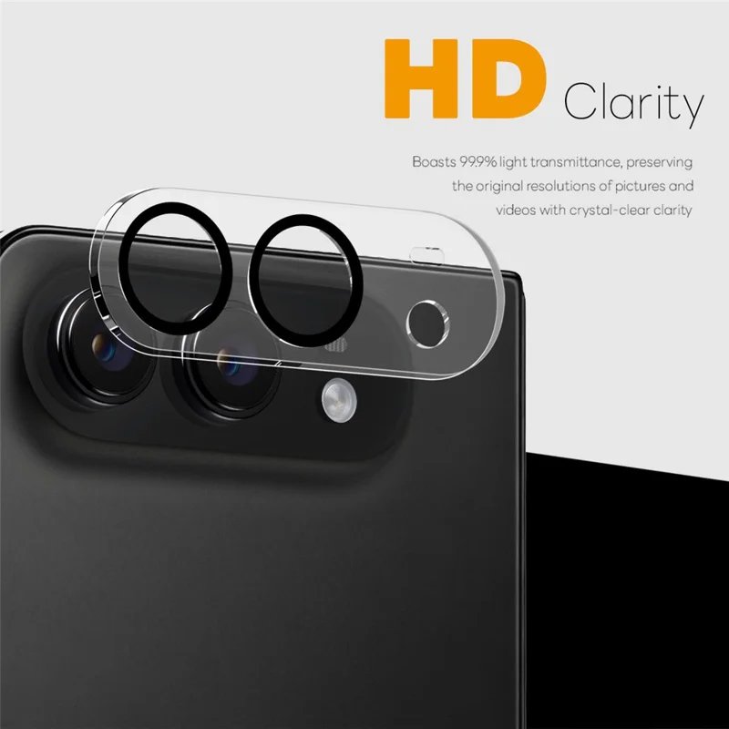 NORTHJO For iPhone Fold Silk Printing Camera Lens Protector Tempered Glass HD Clear 3D Full Coverage - Black