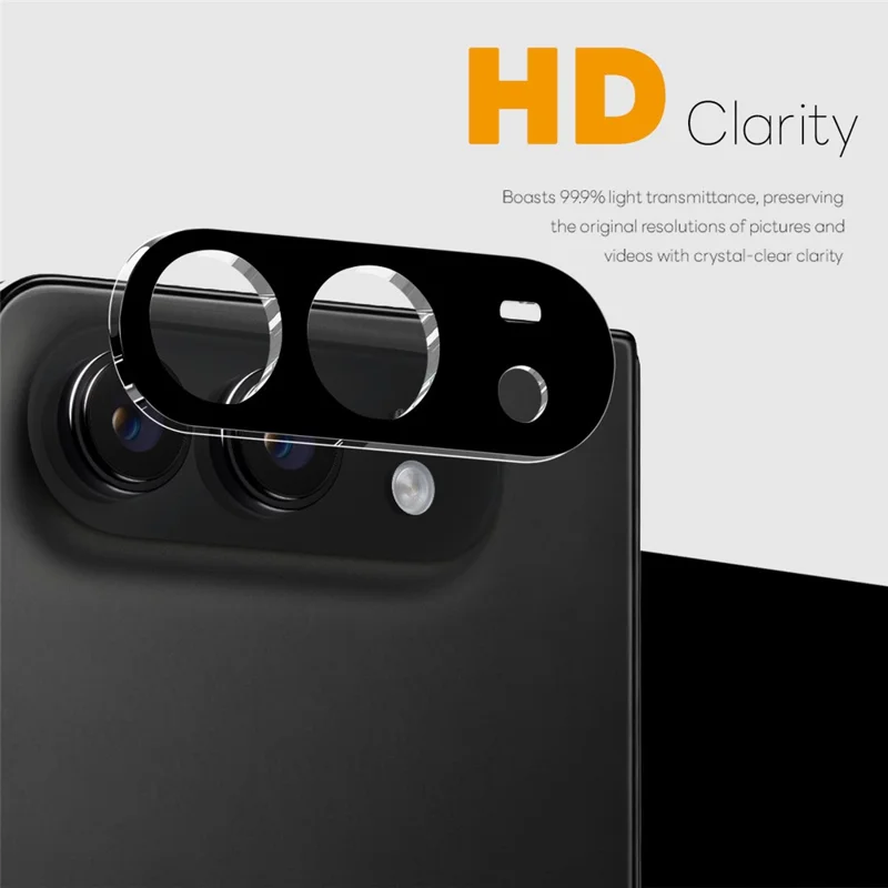 NORTHJO For iPhone Duo Camera Lens Protector Silk Printing 3D Clear Full Screen Tempered Glass Lens Film - Black