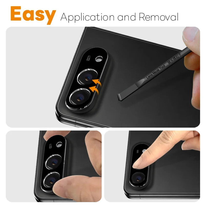 NORTHJO For iPhone Duo Camera Lens Protector Silk Printing 3D Clear Full Screen Tempered Glass Lens Film - Black