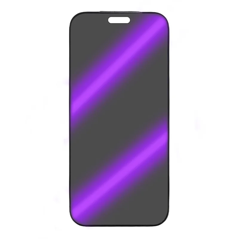 For iPhone 18 Pro Anti Blue Light Tempered Glass Film 360° Privacy Full Glue Matte Full Screen Protector - Black