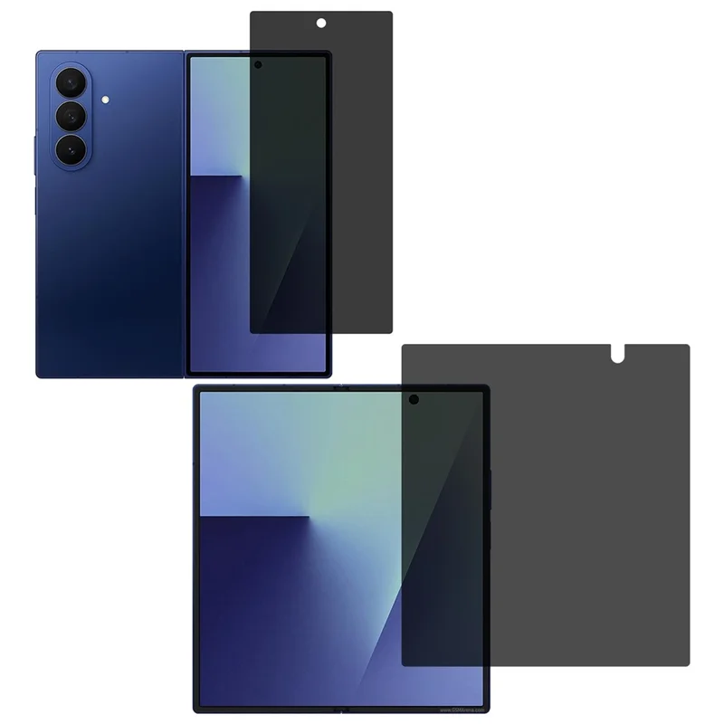 For Samsung Galaxy Z Fold7 5G Outer Screen + Inner Screen Protector Self-Healing TPU Clear Film Set - Black