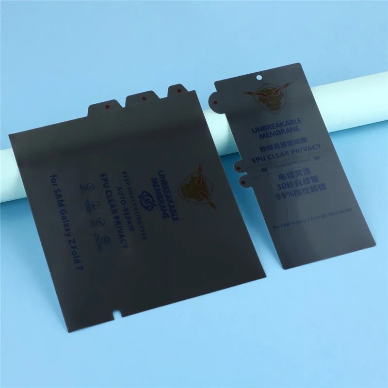 For Samsung Galaxy Z Fold7 5G Outer Screen + Inner Screen Protector Self-Healing TPU Clear Film Set - Black