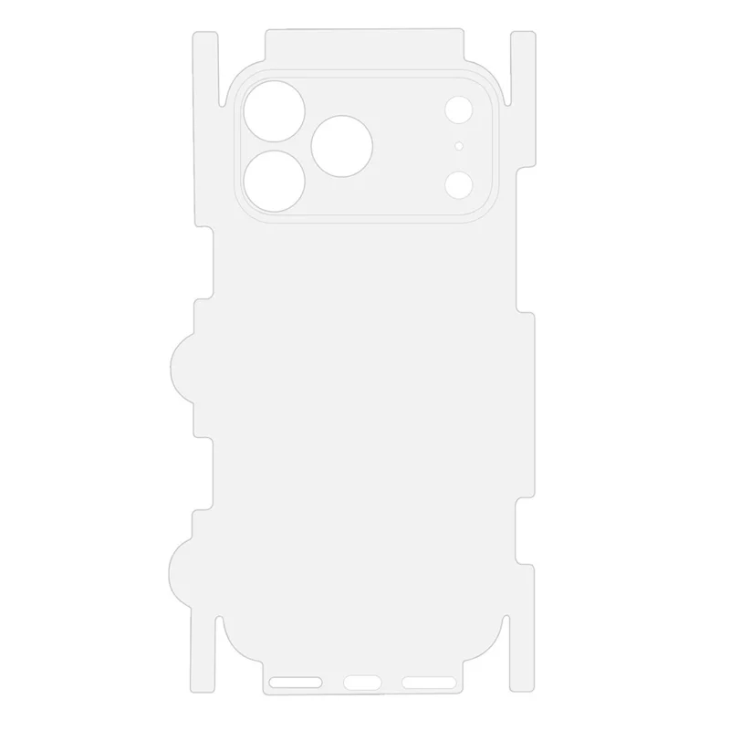 For iPhone 17 Pro Back Protector Covered Side Edge Anti-scratch PET Phone Back Cover Film - Transparent