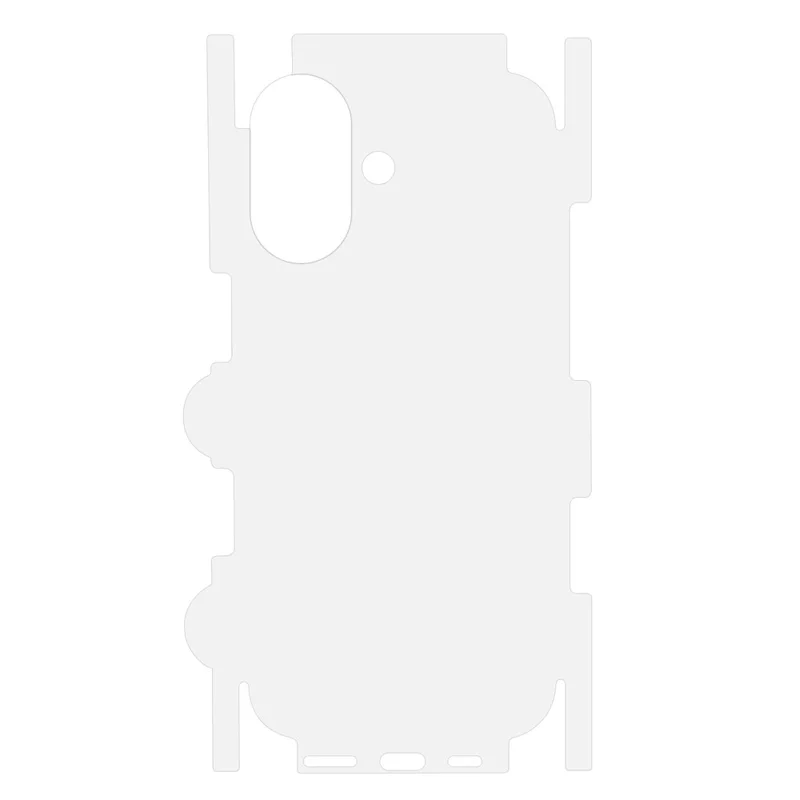 For iPhone 17 Back Protector Covered Side Edge Anti-scratch PET Phone Back Cover Film - Transparent