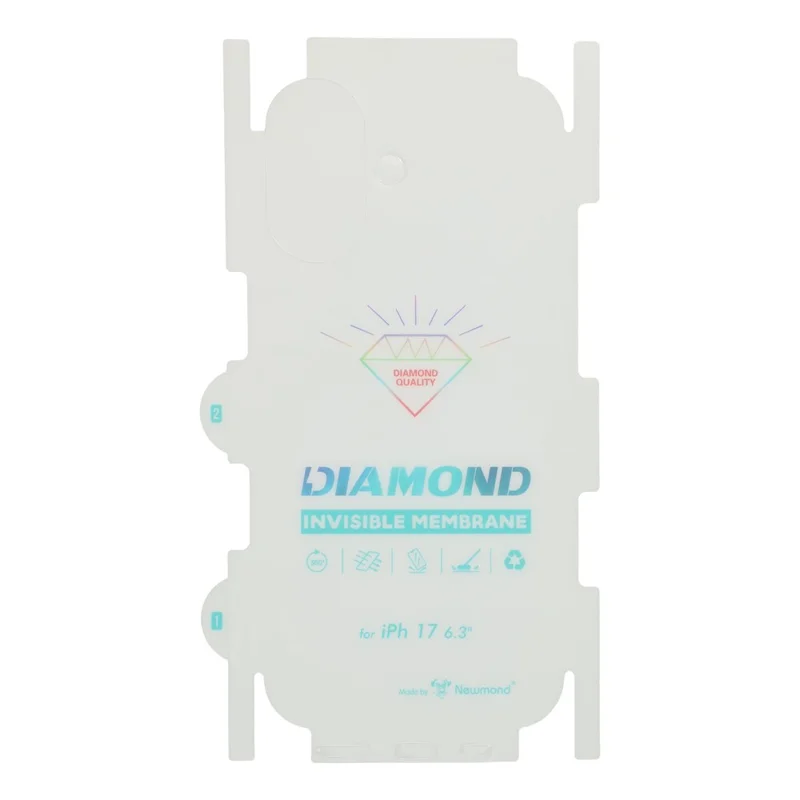 For iPhone 17 Back Protector Covered Side Edge Anti-scratch PET Phone Back Cover Film - Transparent