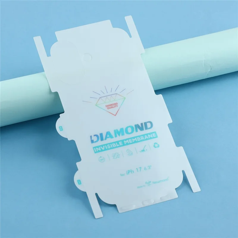 For iPhone 17 Back Protector Covered Side Edge Anti-scratch PET Phone Back Cover Film - Transparent
