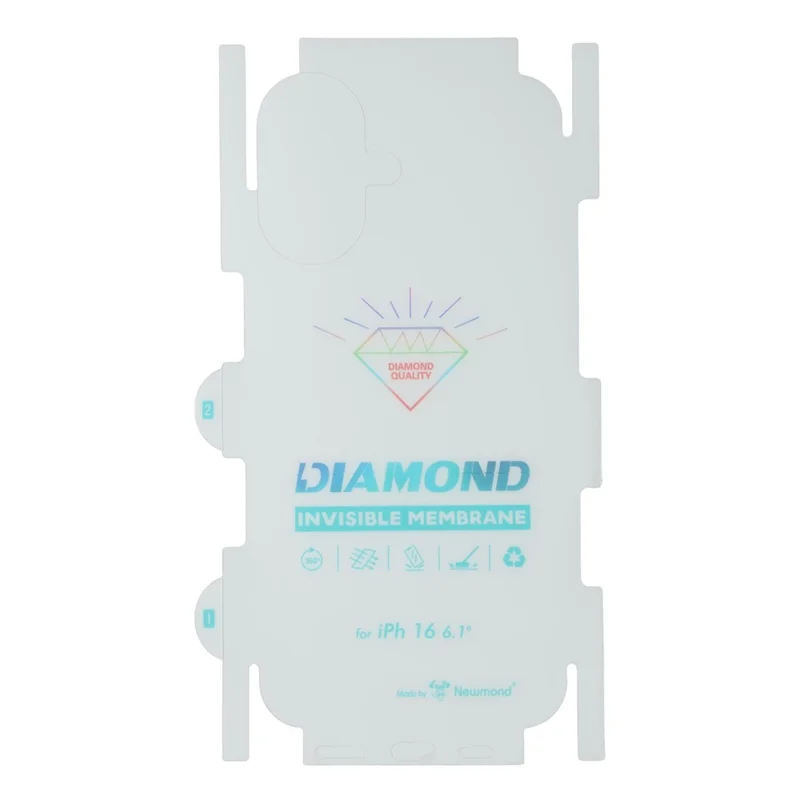 For iPhone 16 Back Protector Covered Side Edge Anti-scratch PET Phone Back Cover Film - Transparent