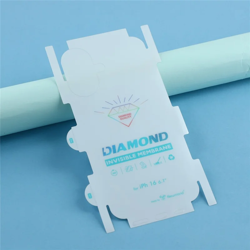 For iPhone 16 Back Protector Covered Side Edge Anti-scratch PET Phone Back Cover Film - Transparent