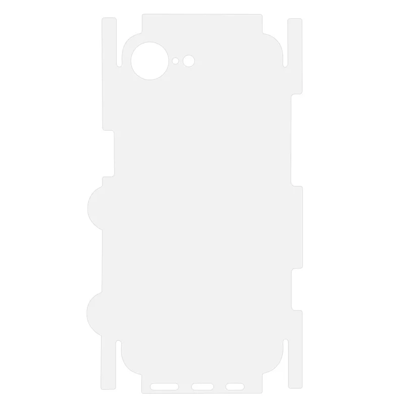 For iPhone 16e Back Protector Covered Side Edge Anti-scratch PET Phone Back Cover Film - Transparent