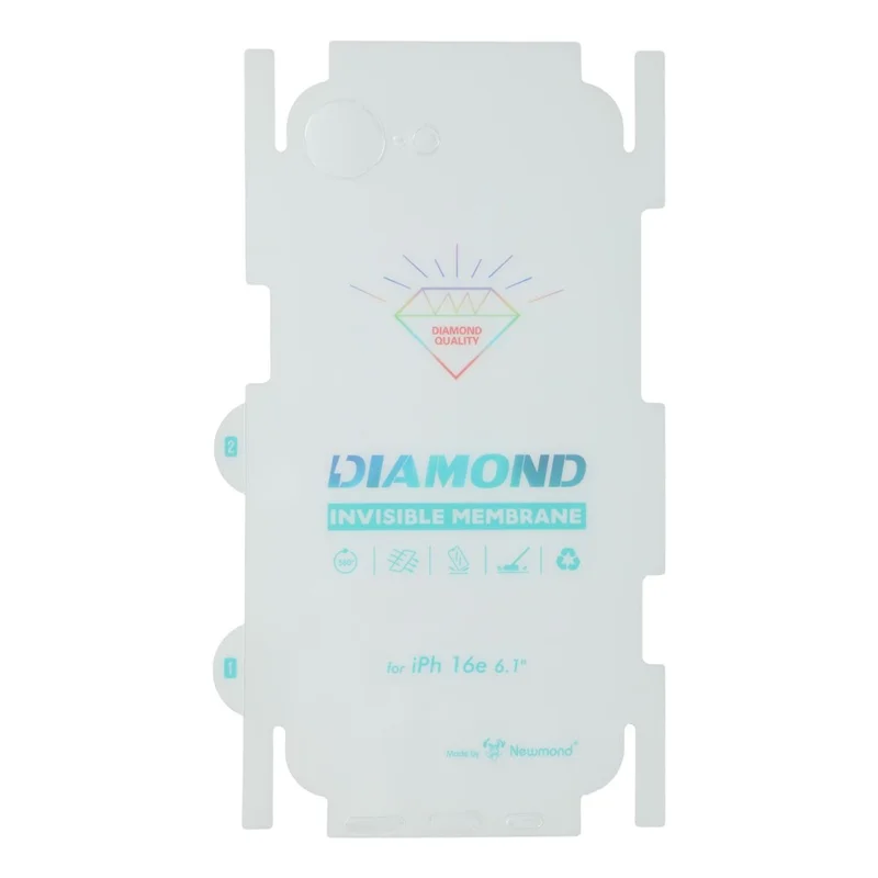 For iPhone 16e Back Protector Covered Side Edge Anti-scratch PET Phone Back Cover Film - Transparent
