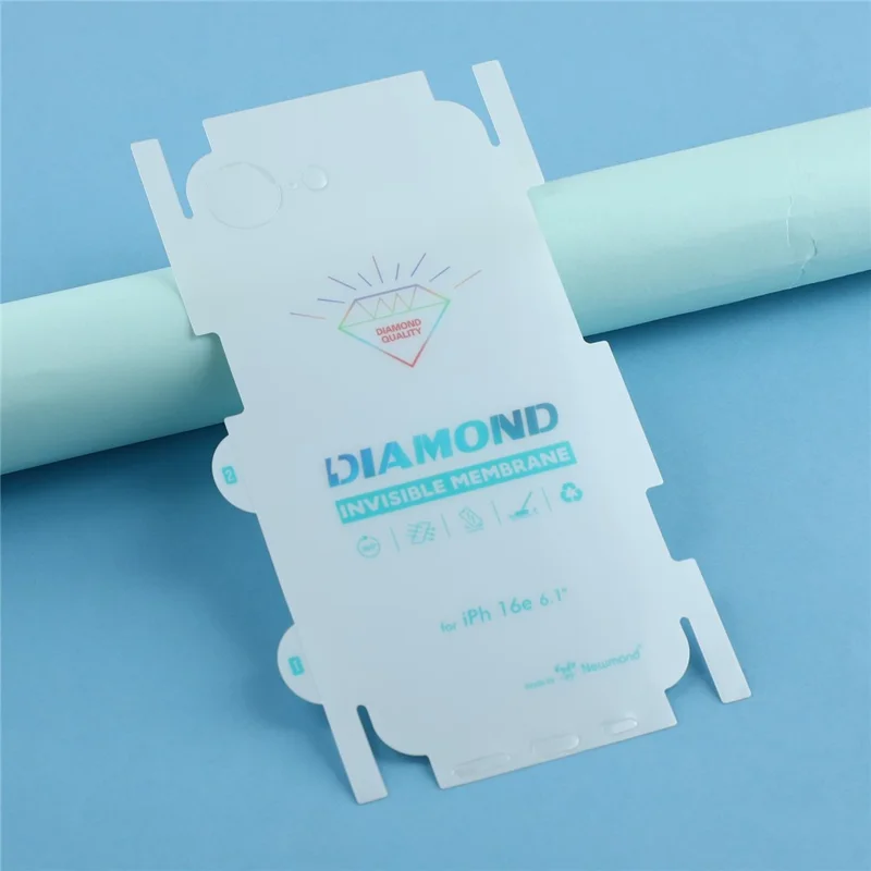 For iPhone 16e Back Protector Covered Side Edge Anti-scratch PET Phone Back Cover Film - Transparent