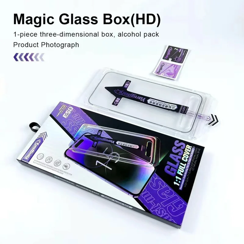 YONGPOLY voor iPhone 18 Pro Gehard Glas Zijde-afdruk HD Heldere Screenprotector met Stofdichte Net - Zwarte Rand
