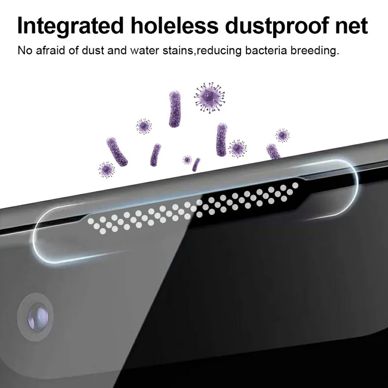 YONGPOLY per iPhone 18 Pro Max Vetro Temperato con Stampa Serigrafica HD Trasparente con Rete Antipolvere - Bordo Nero