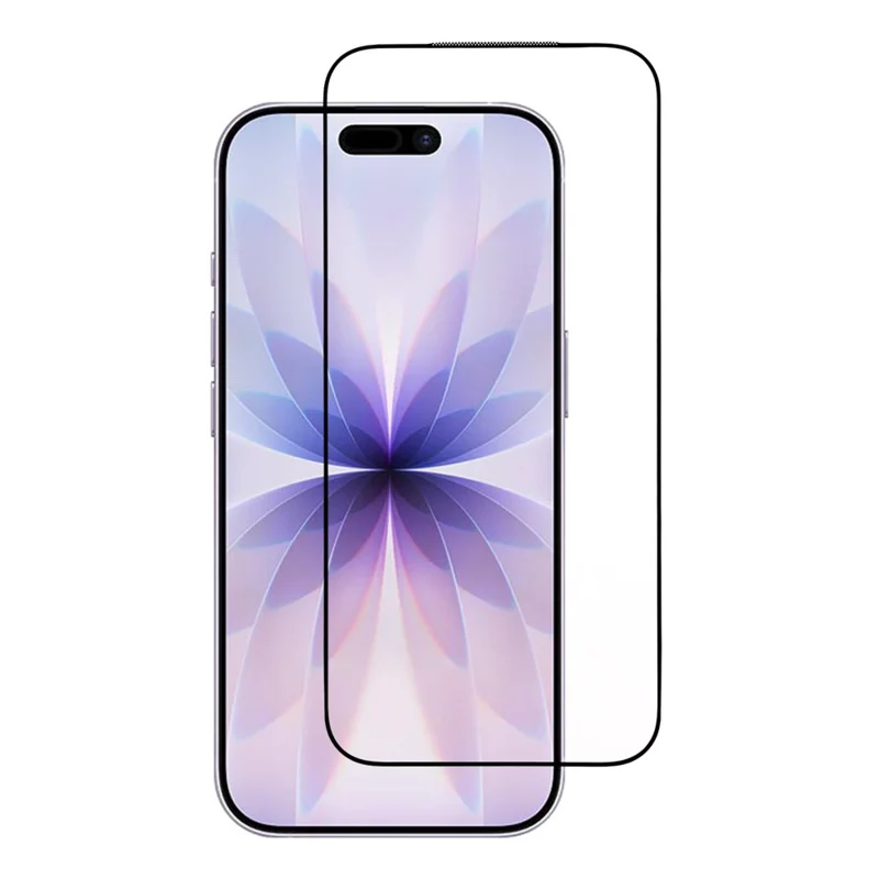 For iPhone 18 Full Screen Protector Silk Printing Full Glue HD Clear Screen Film - Black