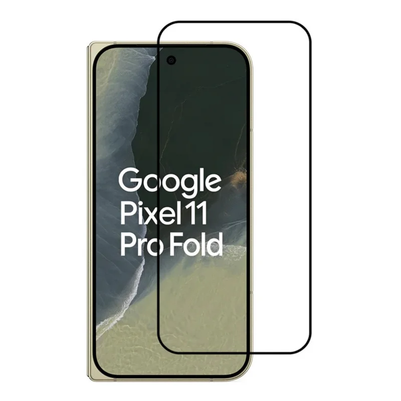 For Google Pixel 11 Pro Fold Full Screen Protector Silk Printing Full Glue HD Clear Screen Film - Black