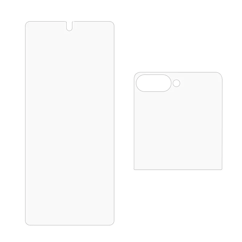 Matte skærmprotector til Samsung Galaxy Z Flip8 af PET-materialer der ikke viser fingeraftryk til indvendig + udvendig skærm