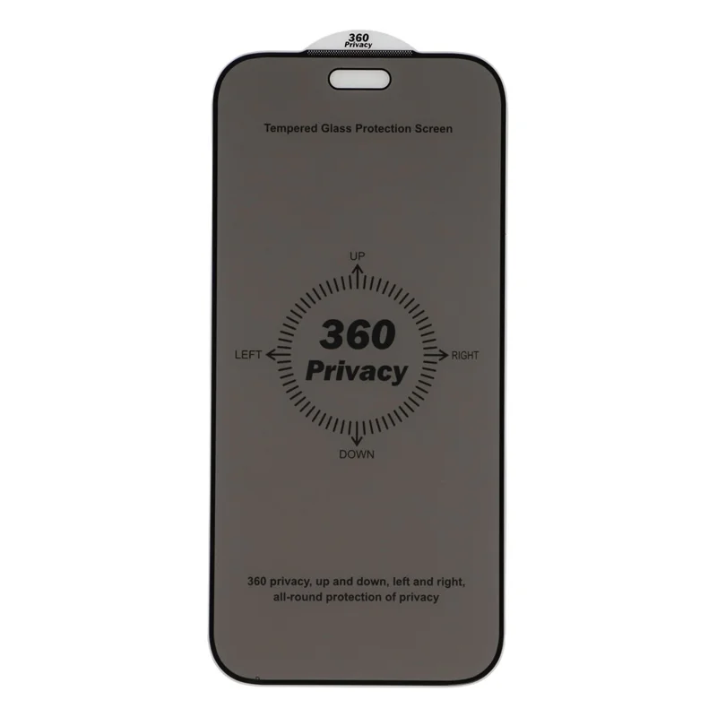For iPhone 18 Pro Max Privacy Tempered Glass Screen Protector with Silk Printing  /  Dust Filter Mesh