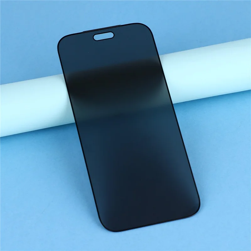 For iPhone 18 Pro Max Privacy Tempered Glass Screen Protector with Silk Printing  /  Dust Filter Mesh