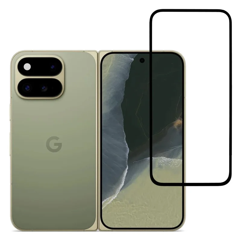 Защитная пленка для Google Pixel 11 Pro Fold, с силиконовым напылением, полное покрытие, закаленное стекло — черный край