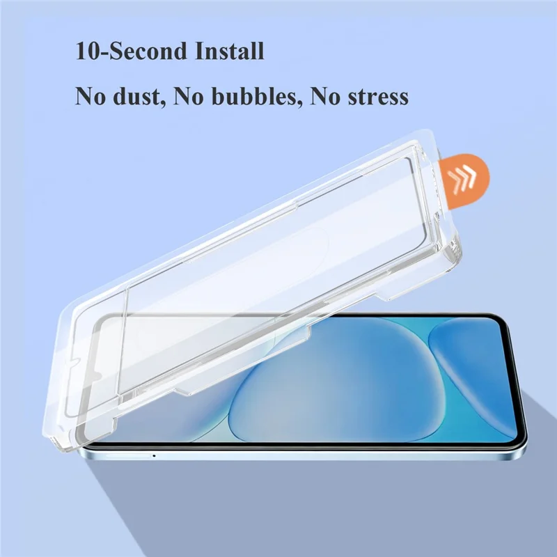 LEREACH For Realme Note 80 4G / Note 60 / Note 60x 4G Tempered Glass Full Screen Protector Anti-Fingerprint Film with Dust-Free Installation Tool - Transparent