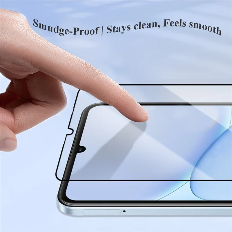 LEREACH For Realme Note 80 4G / Note 60 / Note 60x 4G Tempered Glass Full Screen Protector Anti-Fingerprint Film with Dust-Free Installation Tool - Transparent