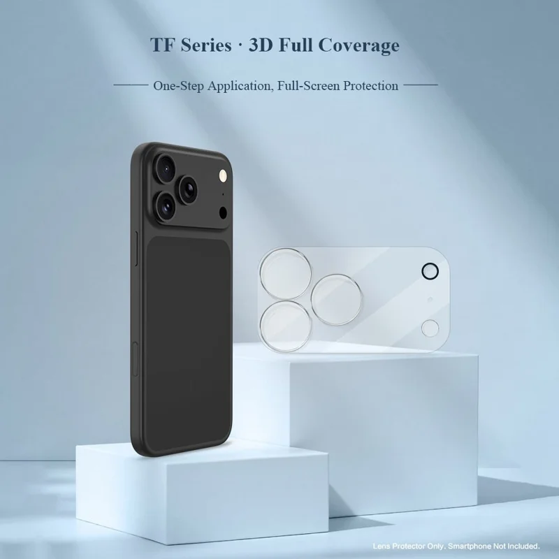 LEREACH For iPhone 18 Pro Max Camera Lens Protector 3D Full Coverage Tempered Glass Acrylic One-Piece Lens Film - Transparent