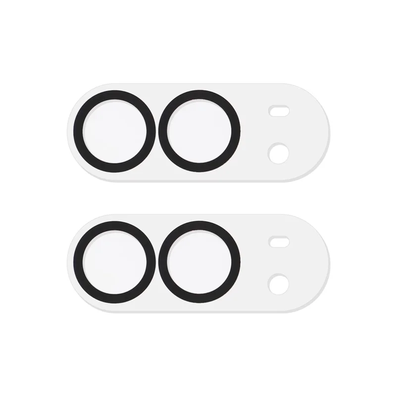 2 stk. til iPhone Fold fuld dækning objektivbeskytter silkeprintet tempersglas objektivfilm 3D buet kant - Sort
