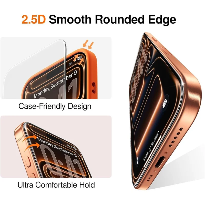 For iPhone 18 Pro Max Privacy Screen Protector 28 Degree Silk Printing High Aluminium-silicon Glass Film with Auto Dust-Elimination Installation - Black - 6