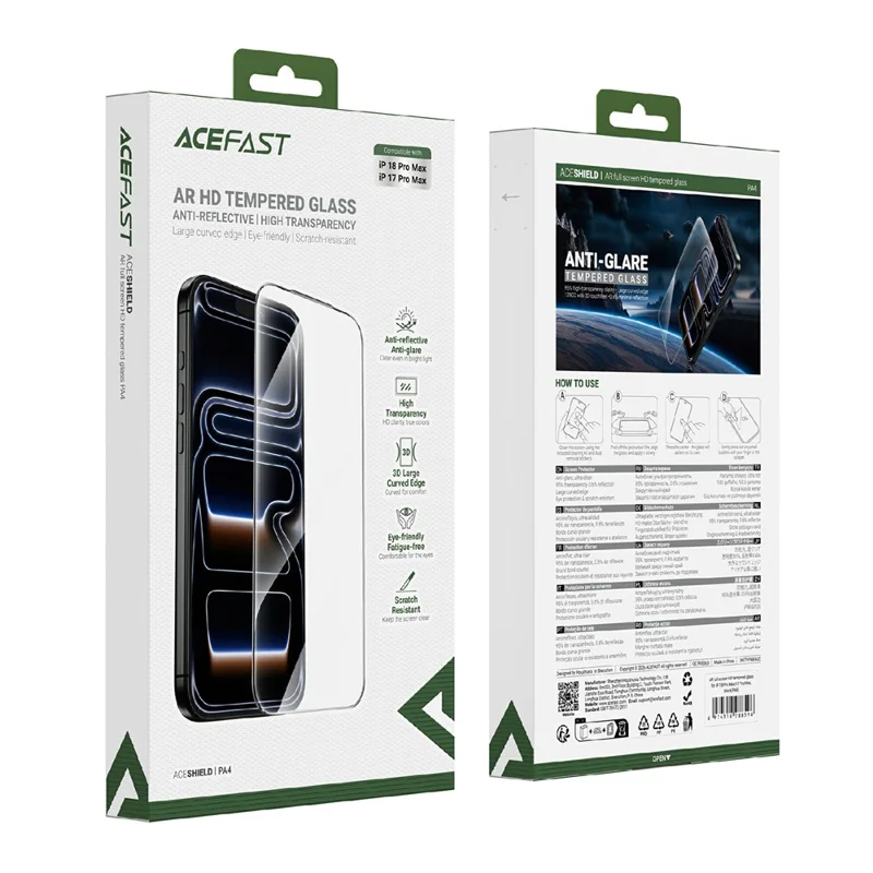 ACEFAST for iPhone 18 Pro Max / 17 Pro Max Screen Protector AR Full Screen HD Lithium Aluminium-silicon Glass Film - Transparent - 2