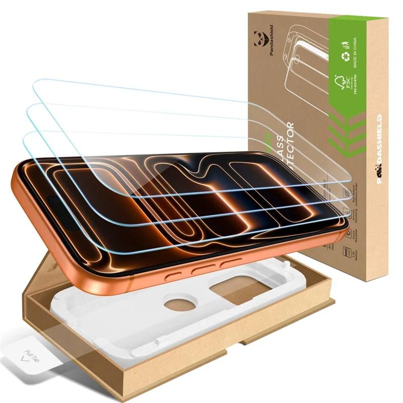 PANDASHIELD 3Pcs Screen Protectors for iPhone 18 Pro Max / 17 Pro Max / 16 Pro Max , Anti-Reflection Tempered Glass Clear Film - Transparent - 1