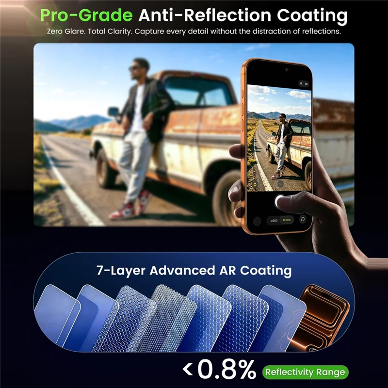 PANDASHIELD 3Pcs Screen Protectors for iPhone 18 Pro Max / 17 Pro Max / 16 Pro Max , Anti-Reflection Tempered Glass Clear Film - Transparent - 2