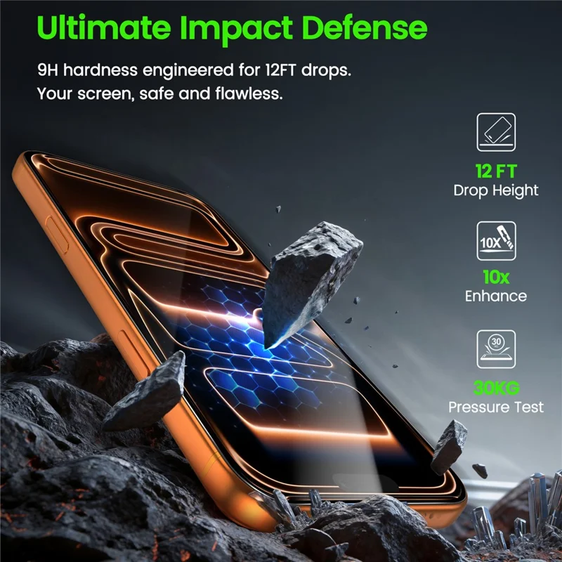 PANDASHIELD 3Pcs Screen Protectors for iPhone 18 Pro Max / 17 Pro Max / 16 Pro Max , Anti-Reflection Tempered Glass Clear Film - Transparent - 5
