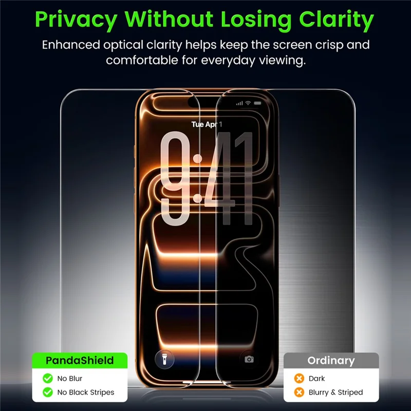 PANDASHIELD 3Pcs Privacy Screen Protectors for iPhone 18 Pro Max , 25° Anti-Spy Tempered Glass Film with Auto Alignment Kit - 3