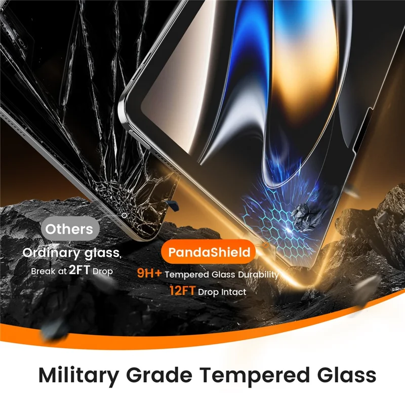PANDASHIELD 2 st skärmskydd till iPad Pro 11 (2025) / (2024), 0,33 mm härdat glas med AR-beskyddande klarskikt – transparent