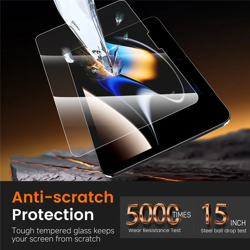 PANDASHIELD 2 st skärmskydd till iPad Pro 11 (2025) / (2024), 0,33 mm härdat glas med AR-beskyddande klarskikt – transparent
