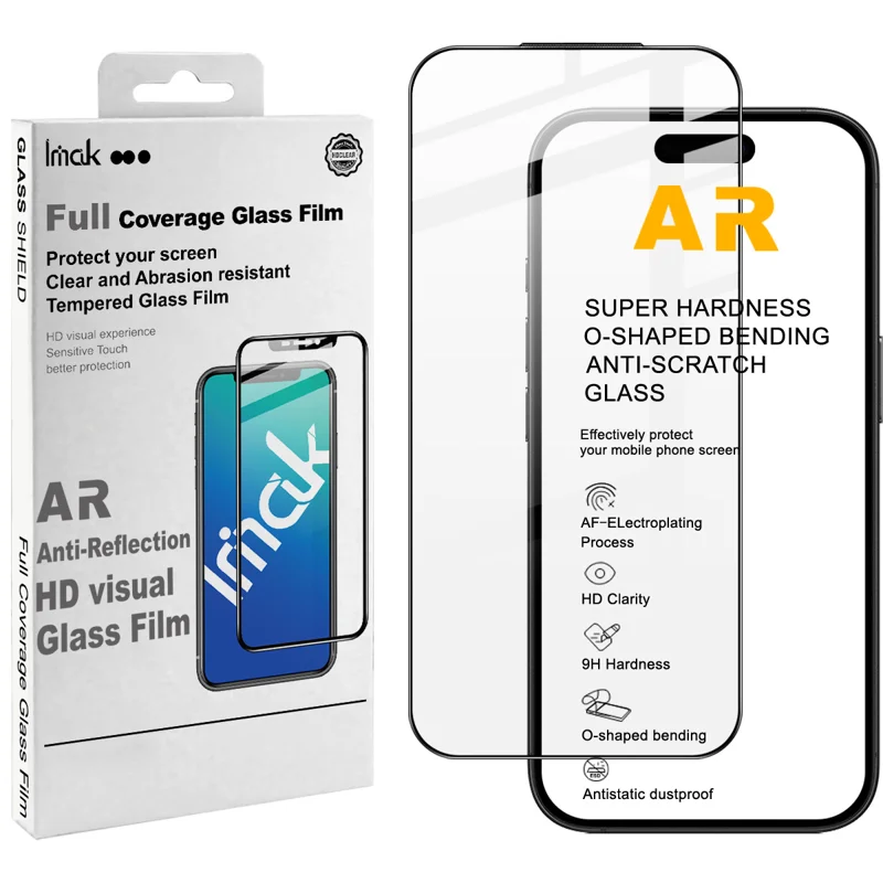 IMAK for iPhone 18 Pro Max AR Anti Reflective Series Screen Protector Full Coverage Ultra Clear Tempered Glass Film - Transparent - 1